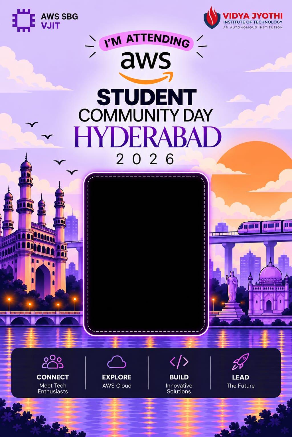 The I'm attending frame for AWS Student Community Day Hyderabad 2026
